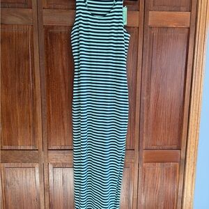 Sail to Sable Cabbage and Navy Striped Dress